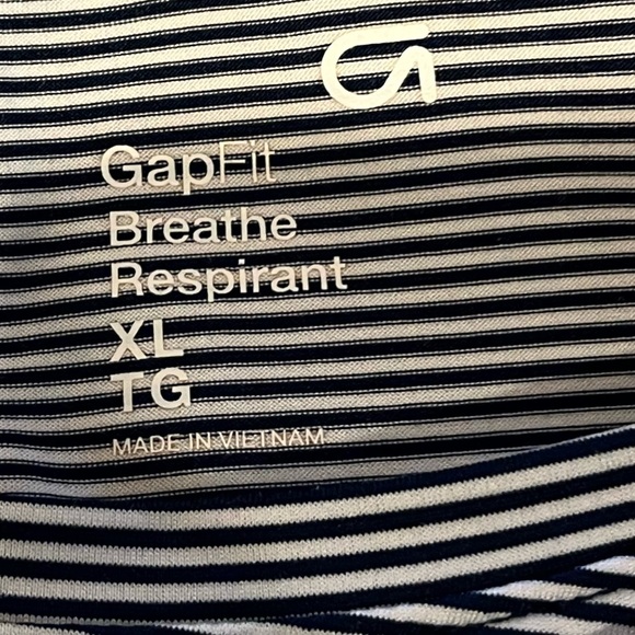 GAPFIT BREATHE – Navy & White Striped Long Sleeve Top (Size XL) - Picture 2 of 8